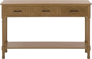 SAFAVIEH Home Collection - Peyton Desert Brown Console Table with 3 Drawers and 1 Shelf, Farmhouse Accent Entryway Table (CNS5705G)