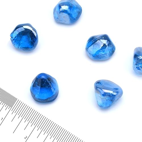 Miniatura 9 de GasSaf Vidrio ignífugo de diamantes de 10 libras y 1 pulgada para chimenea de gas o propano, chimenea y paisajismo (brillo azul cobalto)