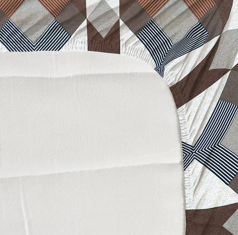 Image of la'amour Cotton All Round Elastic Fitted Bedsheets with 1 Pillow Cover|Single Mattress Bed Breathable| Longlasting | Supersoft Size - 36 x 72 + 6 inches (Color -Grey and Black)