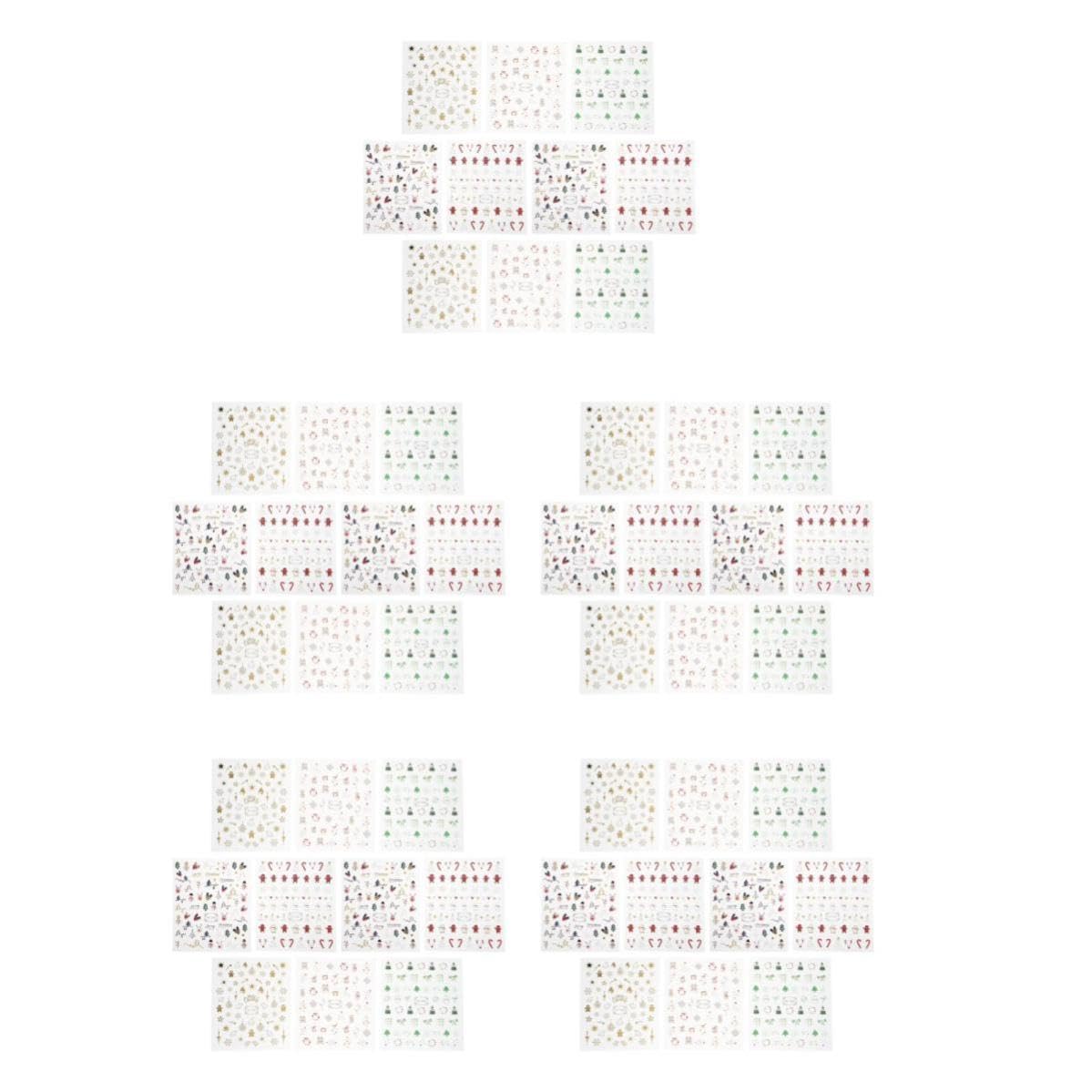 50 Hojas Pegatinas Navideñas para Uñas 3d Doradas, Autoadhesivas,