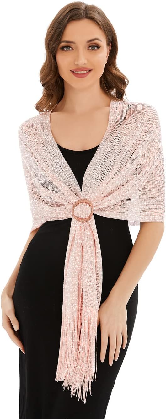 Sparkling Metallic Shawls and Wraps with Buckle,for Evening Dresses Party Wedding Bride Bridesmaid
