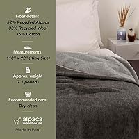 Vista 4 de Thick Alpaca Wool Blanket – Heavyweight Alpaca Wool Blanket for Camping Outdoors or Using Indoors Soft Peruvian Alpaca Wool Blankets