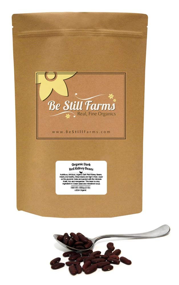 Be Still Farms Organic Dark Red Kidney Beans (4,8lb) - No Salt Bean Bulk Sproutable - Ideal for Soup, Salad, Nachos - High in Protein & Fiber | USA Grown | USDA Certified | Vegan | Non-GMO | Gluten FreeUSDA Organic