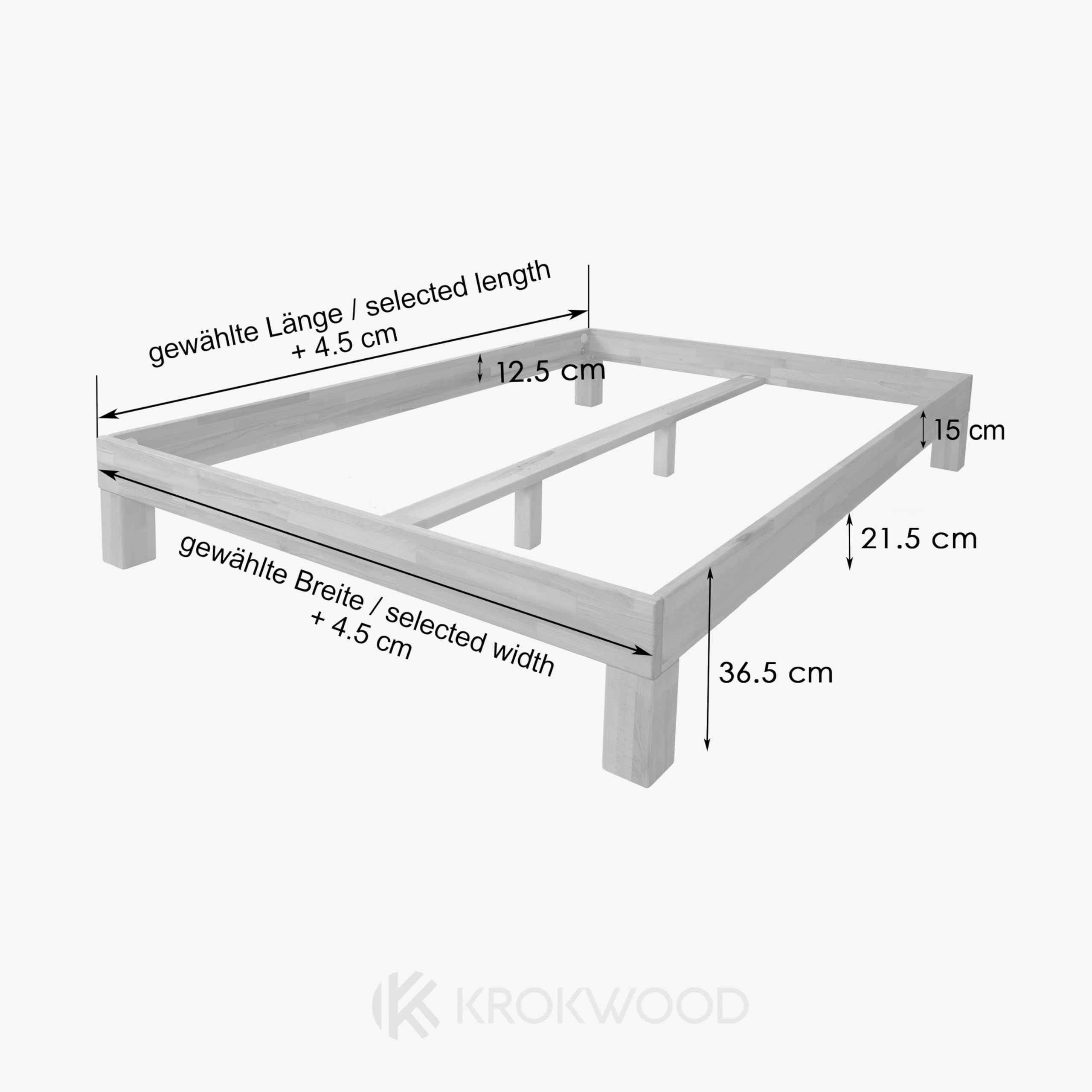 Krok Wood Massivholzbett Jana in Buche (180 x 200 cm)