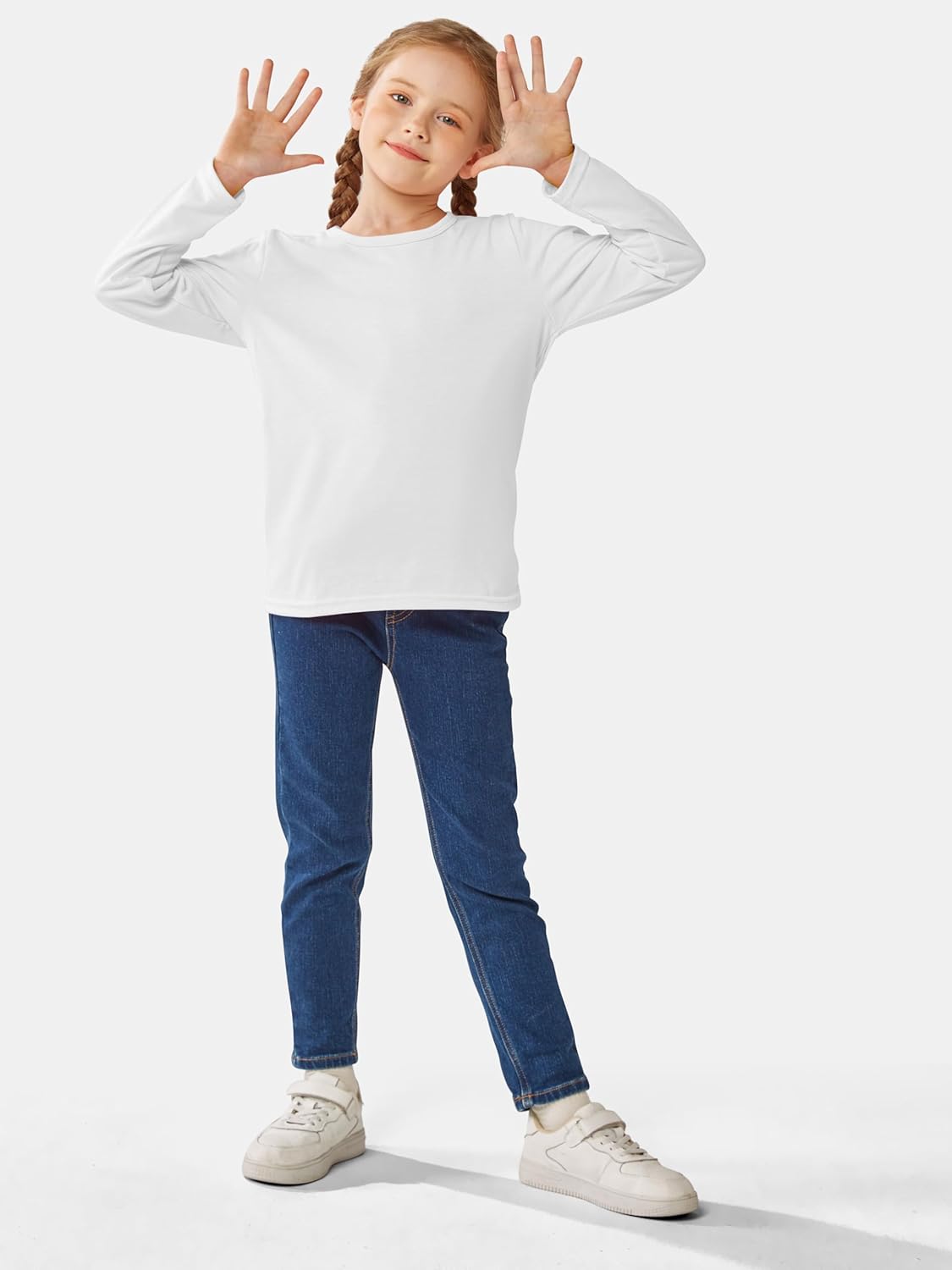 Cooraby 5 Pack Girls Long Sleeve Tees Girls' Soft T-Shirts Kids Basic Crewneck T-Shirts Top for Teen Youth Girls, 2T-14Y - Image 2