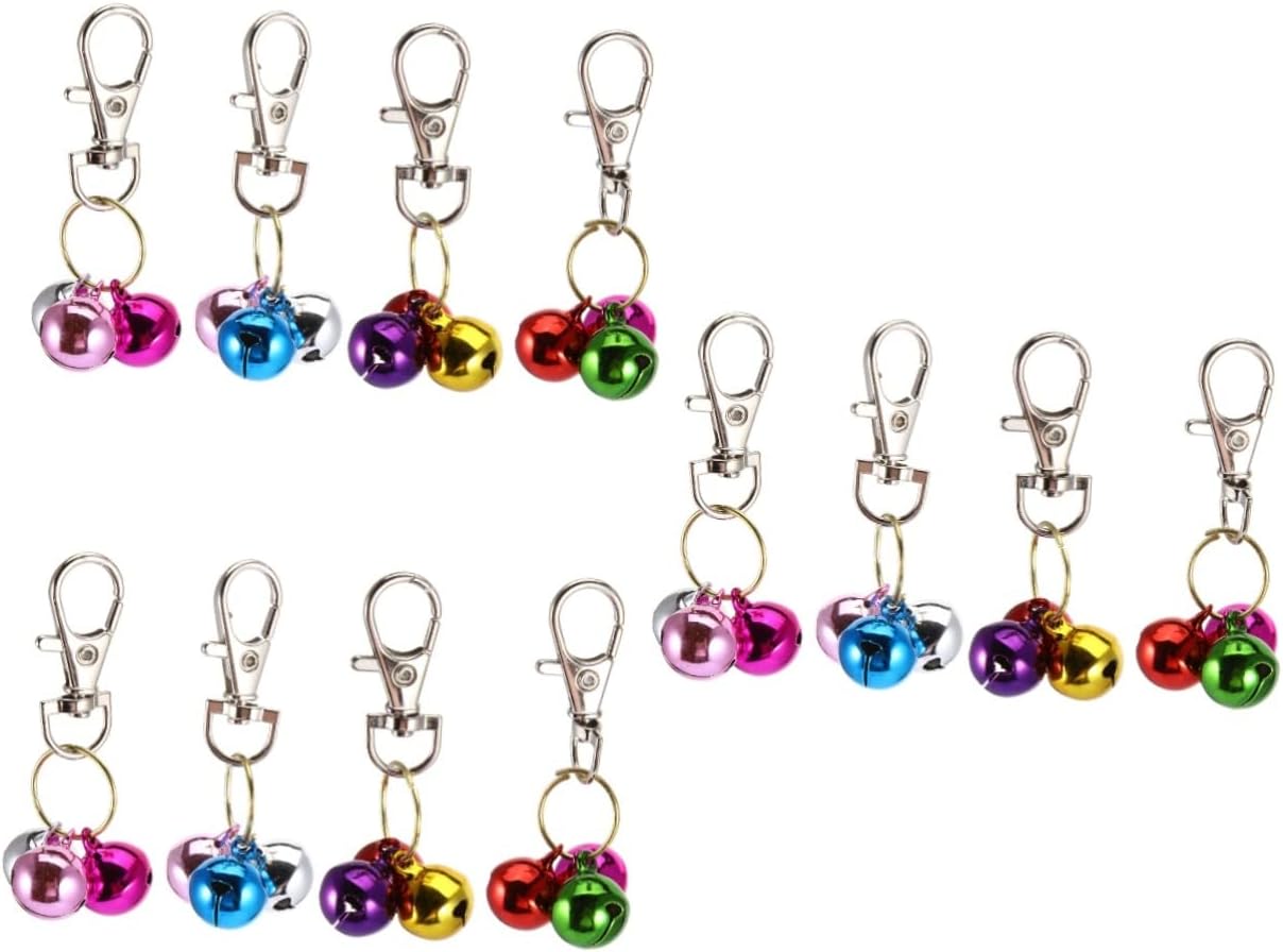 MERRYHAPY 12pcs Cat Bells for Pet Collars Crisp Sounding Training Charm Pendants Random Colors and Reusable for Tracking Your Feline Friends