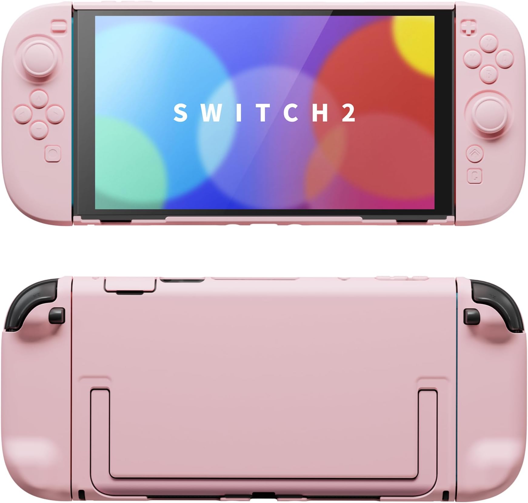 PlayVital Protective Case for Nintendo Switch 2 - Cute Dockable Hard Case Shell for Switch 2 with Thumb Grip & Sticker & Button Caps, Anti-scratch & Shockproof Cover Skin - Cherry Blossoms Pink