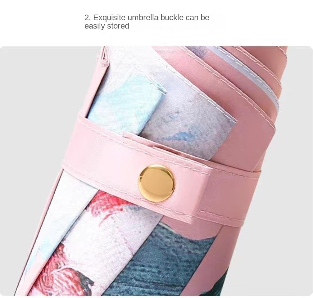 Parasol Damski Letni parasol przeciwsłoneczny Dwuwarstwowy parasol przeciwsłoneczny Schronienie Parasol Wróżka Dziewczyna Parasol Kobieta Deszcz Parasolka Kobieca(Pink)
