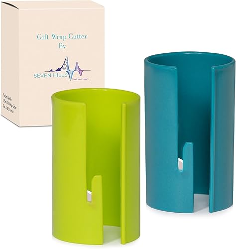 Seven Hills Cortador de papel de regalo, paquete de 2 cortadores de envoltura de regalo para eventos especiales, fácil de deslizar, cortador de