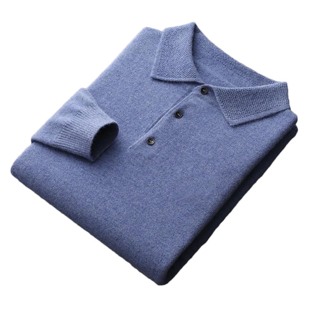 Pull col polo cachemire homme solide isolant thermique chaud solide - 8