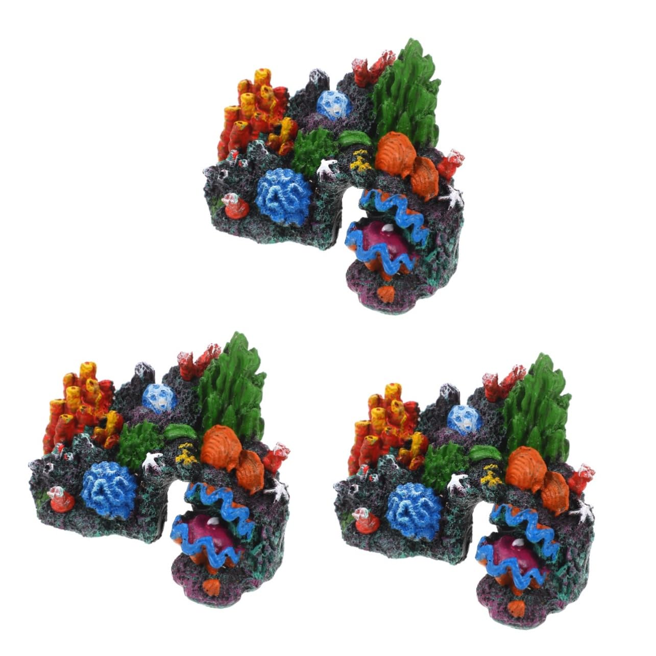 Toddmomy 3pièces Ornement De Artificiel Réaliste pour Aquarium Décoration Colorée pour Réservoir De Poissons Et Accessoires De Tortue Aquatique