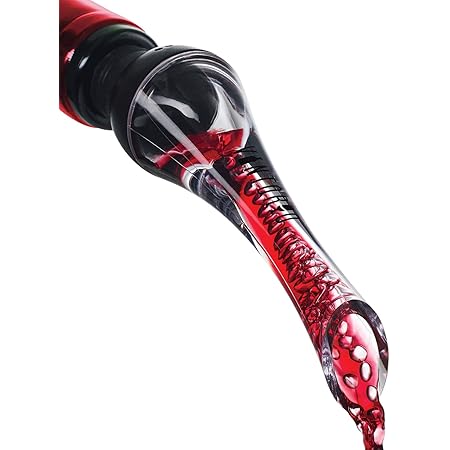 Vintorio Wine Aerator Pourer - Premium Aerating Pourer and Decanter Spout (Black)