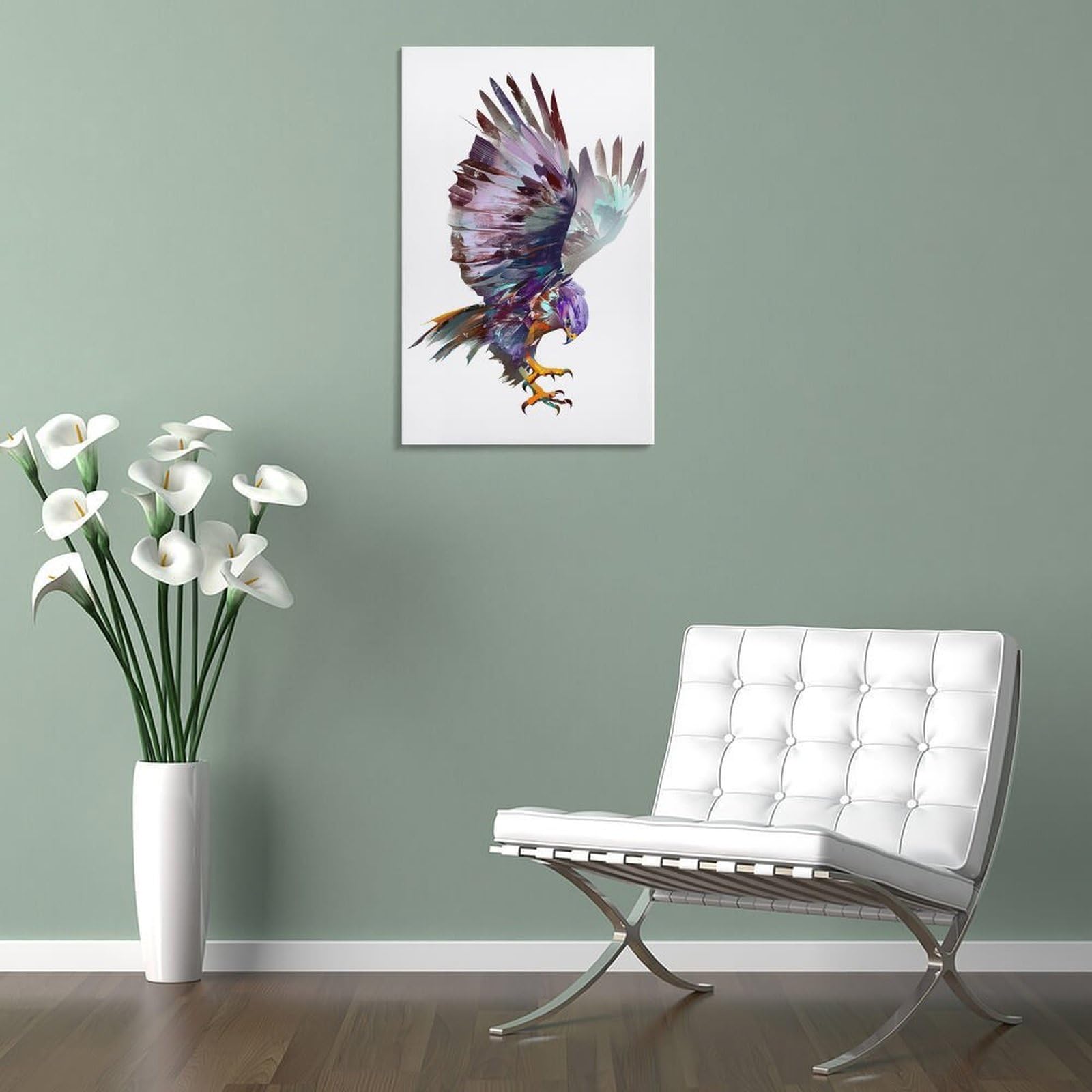 Amazon.co.jp: 動物の空飛ぶ鳥の鷹絵画壁のアート タペストリー アート