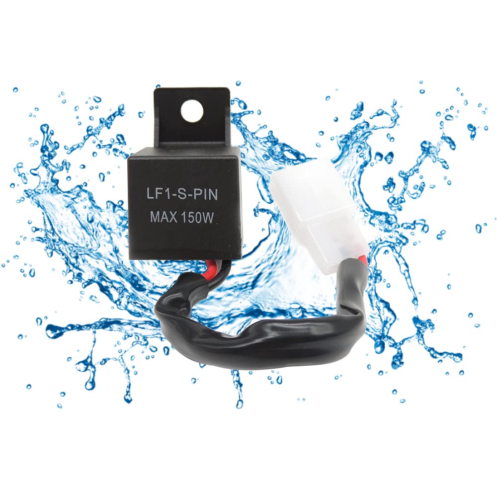 HiSport 2-Pin Electronic LED Flasher Relay Compatible with Most Honda, Kawasaki, Yamaha Motorcycles Fix Motorcycle Turn Signal Bulbs