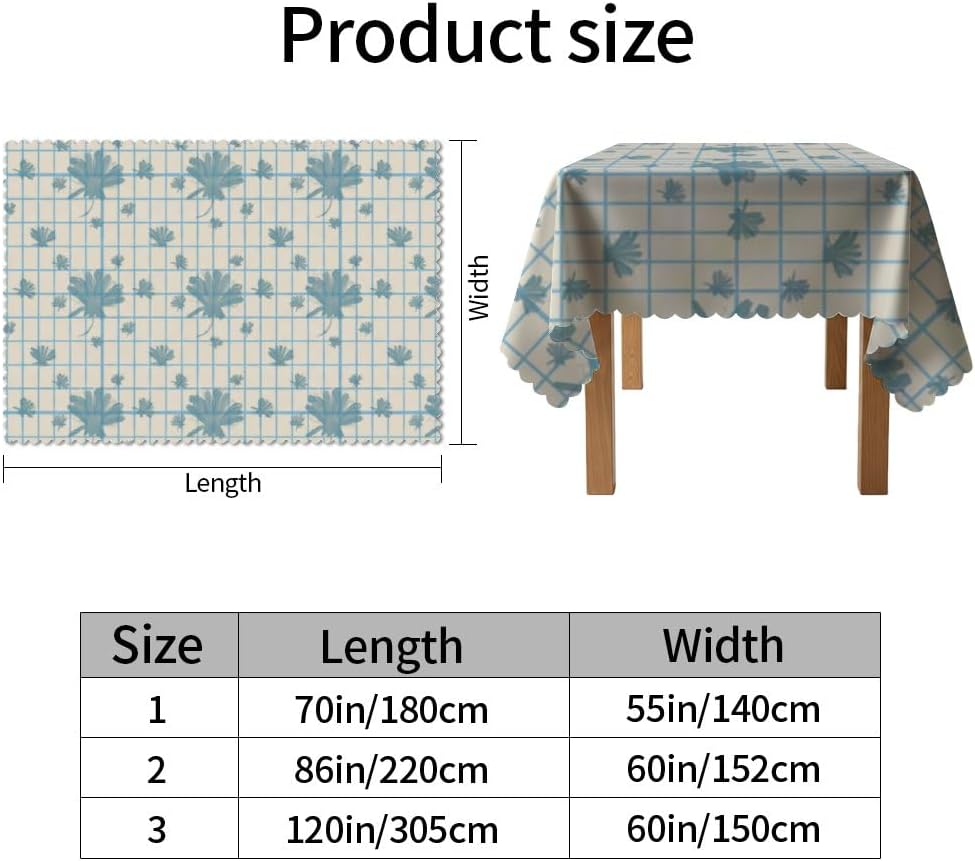 Geometric Grids and Floral Table Cloth 60x120 in, Reusable Mid Century Cowgirl Birthday Party, 4Th Birthday Decorations Girl Fun Table Cloth for Restaurant Holiday Galentines Party Cover
