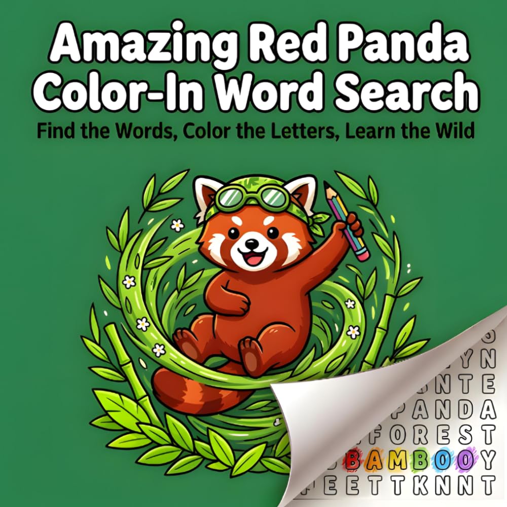 Amazing Panda Color-In Word Search: Find the Words, Color the Letters, Learn the Wild