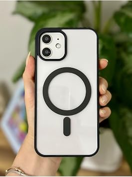 Go Aksesuar Iphone 12 ve 12 Pro ile Uyumlu Magsafe  zellikli Renkli  effaf K l f