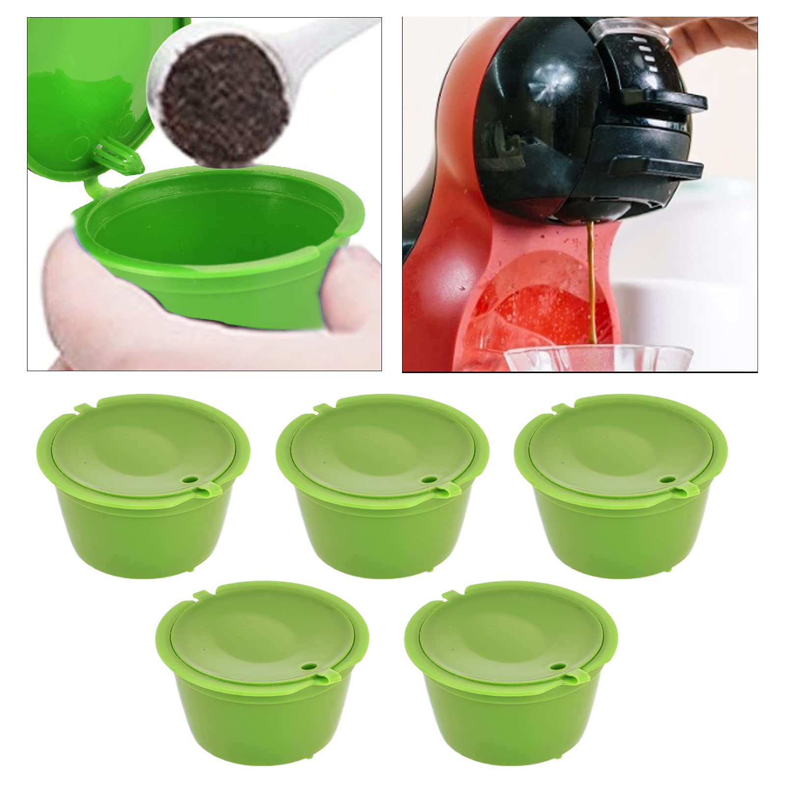 5 Capsule Per Caffé Riutilizzabili In Acciaio Inox + Cucchiaio – Compatibili Con Macchine Melody, Genio, Mini Me, Esperta