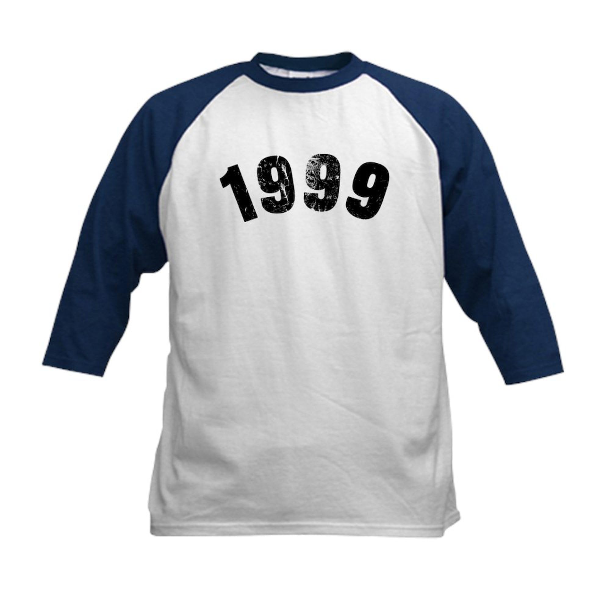 CafePress 1999 Year Vintage Baseball Jersey Kids Cotton Baseball Jersey, 3/4 Raglan Sleeve Shirt Navy/White