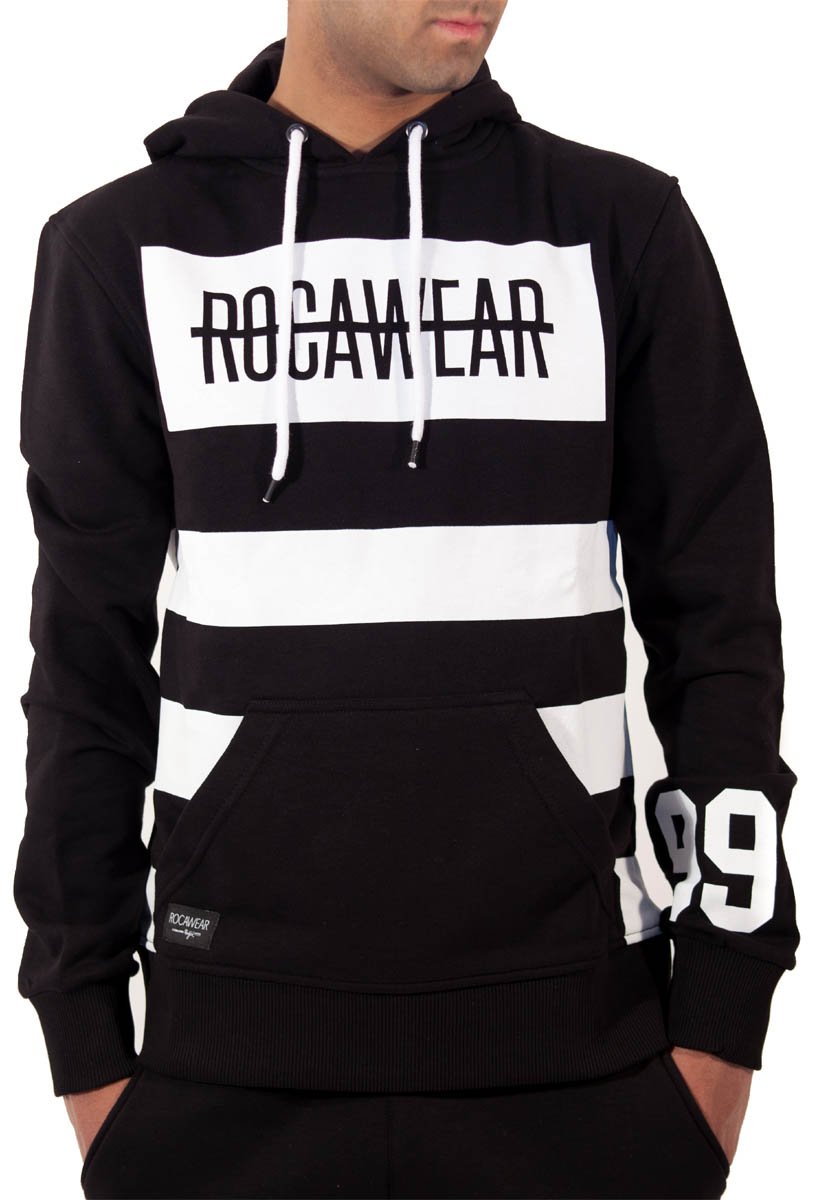 Felpa con cappuccio Brooklyn da uomo con logo stampato in cotone, nero
