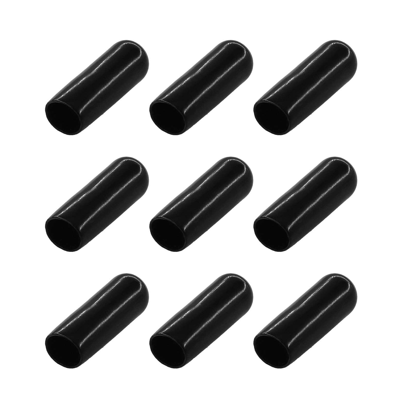 Boguish 50pcs 5mm/0.2inch ID Rubber End Cap PVC Round Pipe Bolt Cap Screw Thread Protector Black