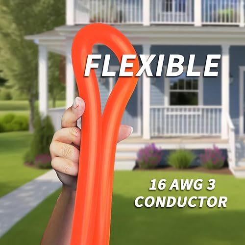 Miniatura 4 de Cable de extensión para exteriores de calibre 16, 10 pies, impermeable, frío resistente a la intemperie, -58 F, ignífugo, flexible de 3 puntas,