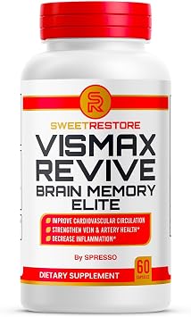 1 Pack Vismax Revive, Official Vismax Revive Brain & Memory Support Supplement Pills with Premium Ingredients, All Natural Advanced Formula for Healthy Circulation & Overall Wellness 60 Capsules