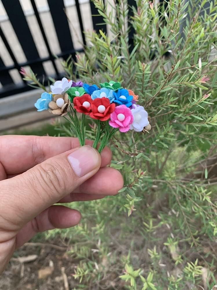 100 pcs Mini Flowers Mulberry Paper Flowers 13-15 mm Scrapbook Craft Card DIY Craft Using for Crafts, Bouquets, Scrapbooks, Decorations, Greeting Cards Artificial Flowers (Mixed 10 Colors) - Image 4