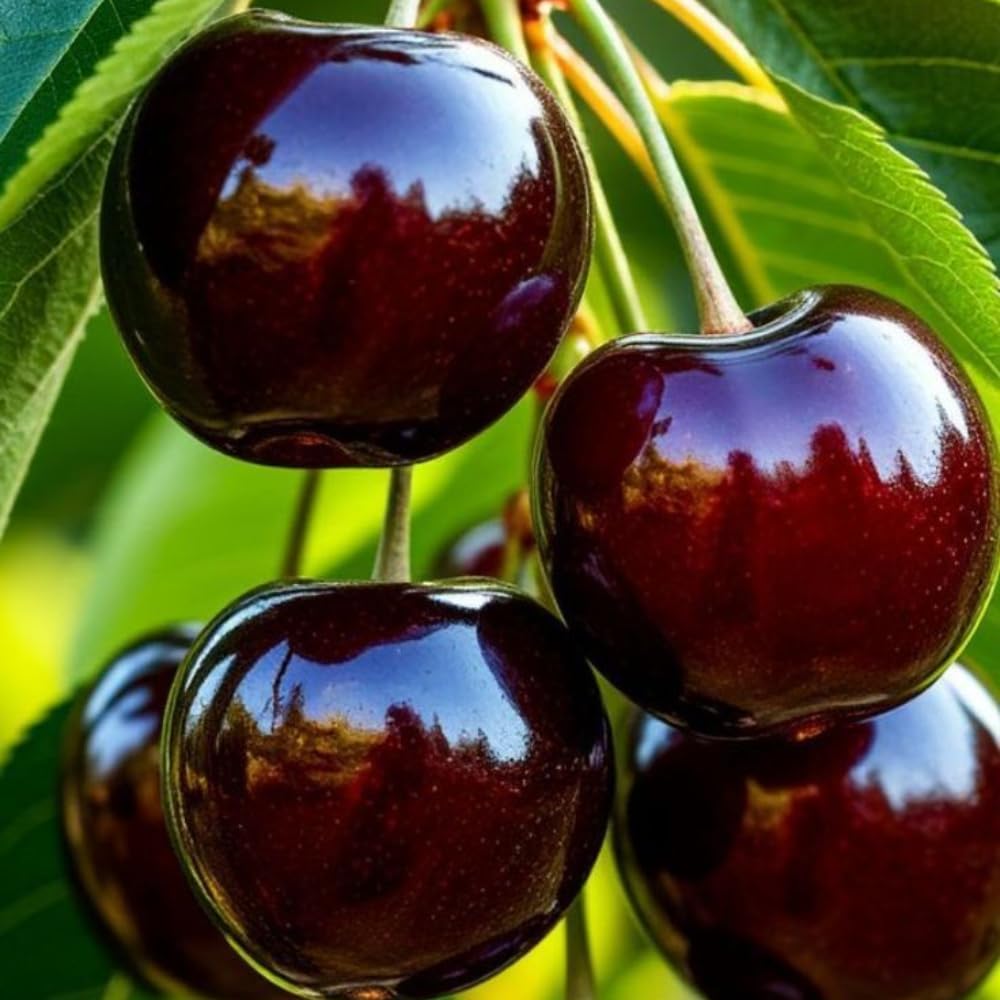 2 Black Cherry Trees Live Plants, Sweet Cherry Plants Live Fruit Tree 1-2 Feet Height, Bareroot Dormant for Planting