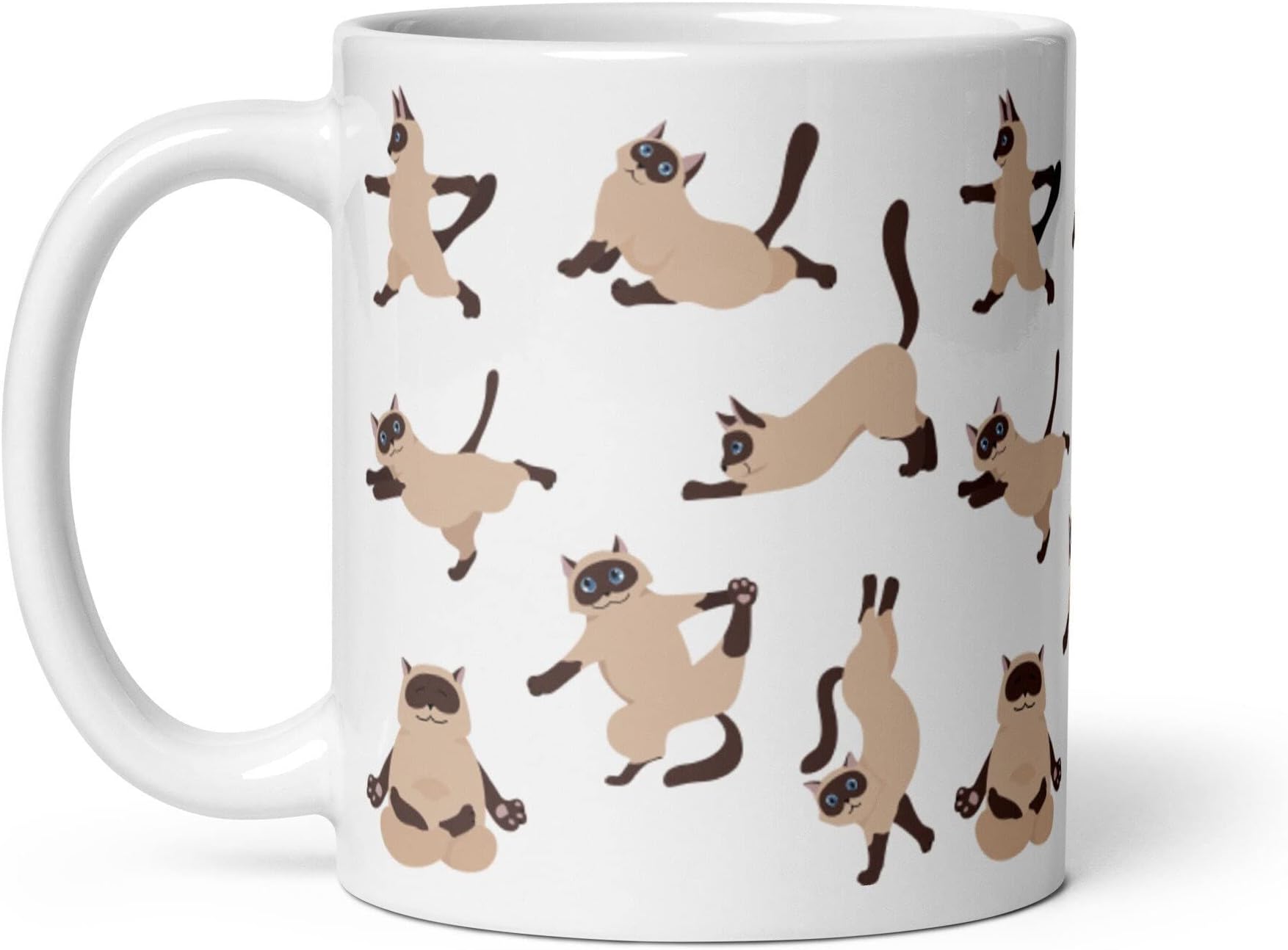 Cat Yoga Coffee Mug Funny Cat Lover Cup Cute Cats in Yoga Poses Cat Meditation Mug Yoga Gift Premium Quality Printed Coffee Mug, Comfortable to Hold, Unique Gifting Ideas for Friend/coworker/loved