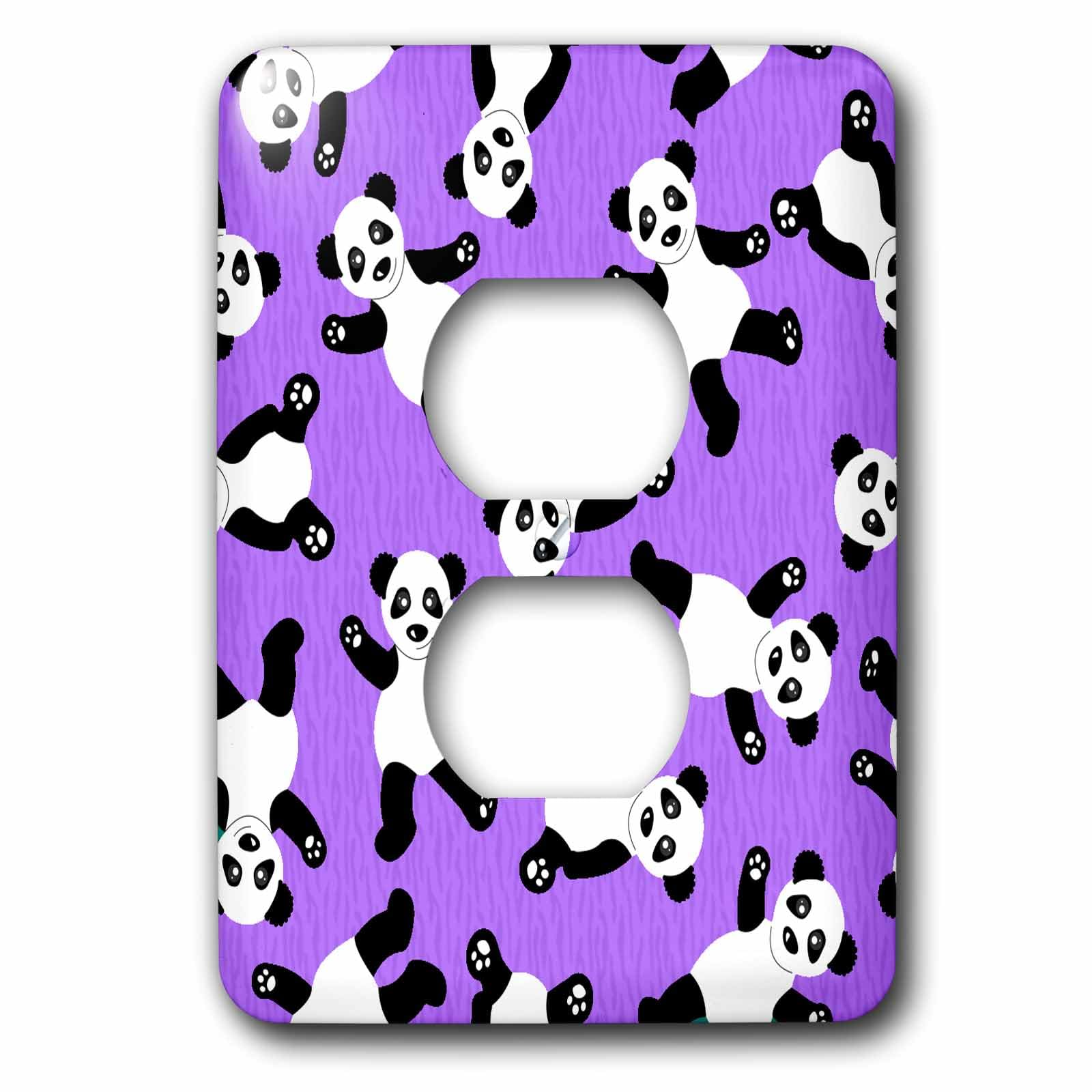 Double prise panda violet lsp_40923_6 pour chambre d'enfant et bureau