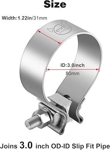 Miniatura 9 de EVIL ENERGY - Abrazadera selladora de caños de escape con silenciador de acero inoxidable