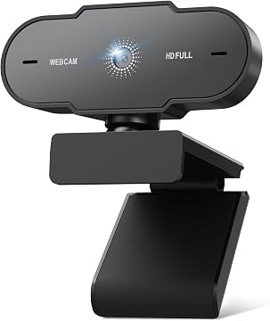 Webcam Full HD 1080P 30FPS - Cámara PC 2MP Enfoque Fijo con Micrófono Anti-Ruido Soporte Giratorio 360° Ajustable Camara Web Soporta Youtube Streaming Videollamadas Zoom Windows MacOS Linux