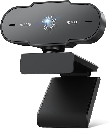 Webcam Full HD 1080P 30FPS - Cámara PC 2MP Enfoque Fijo con Micrófono Anti-Ruido Soporte Giratorio 360° Ajustable Camara Web Soporta Youtube Streaming Videollamadas Zoom Windows MacOS Linux