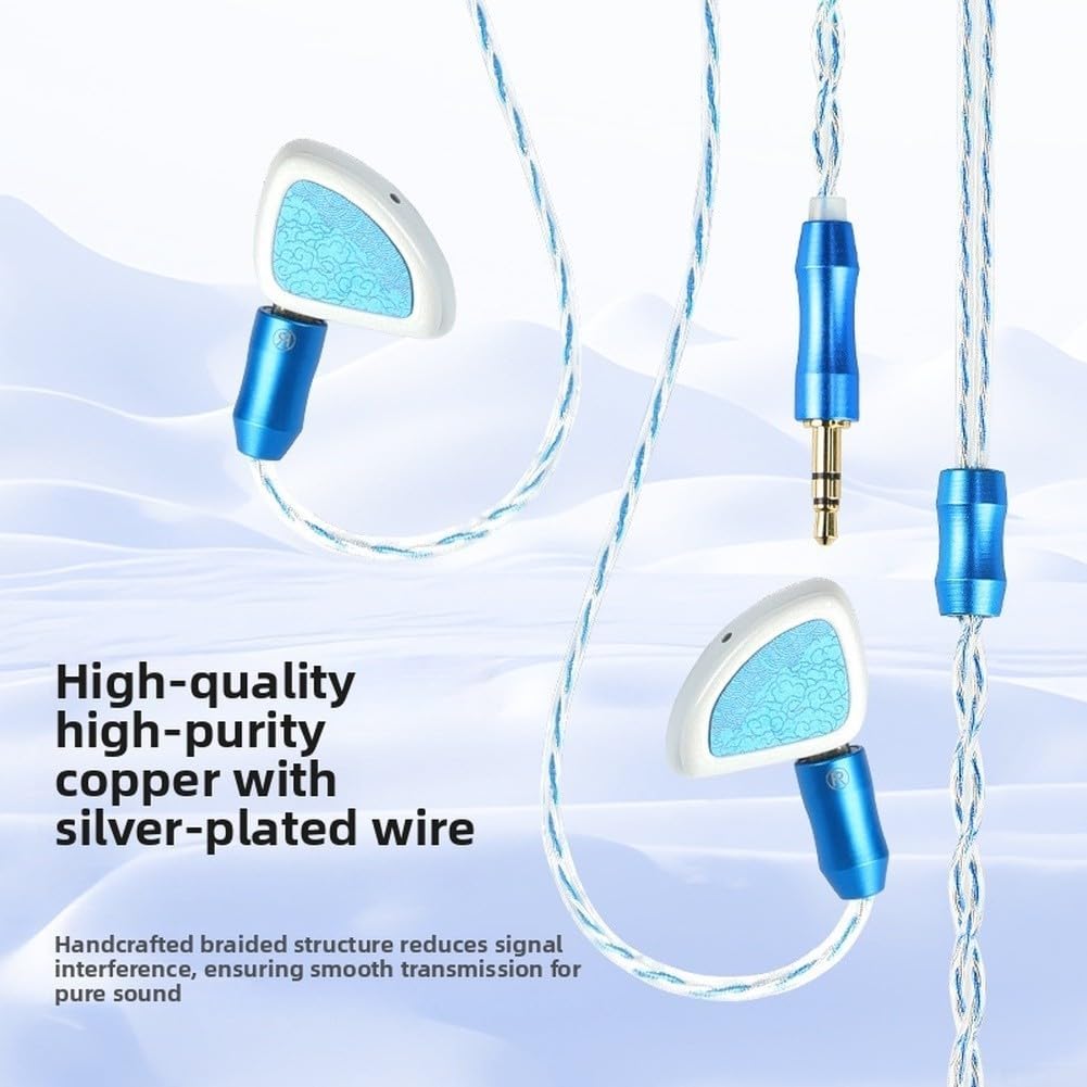 Auricolari HiFi, 1DD+2BA, per driver ibrido, suono coinvolgente bianco, blu, design elegante, monitor in-ear, cuffie cablate per audiofili musica ascoltando gioco