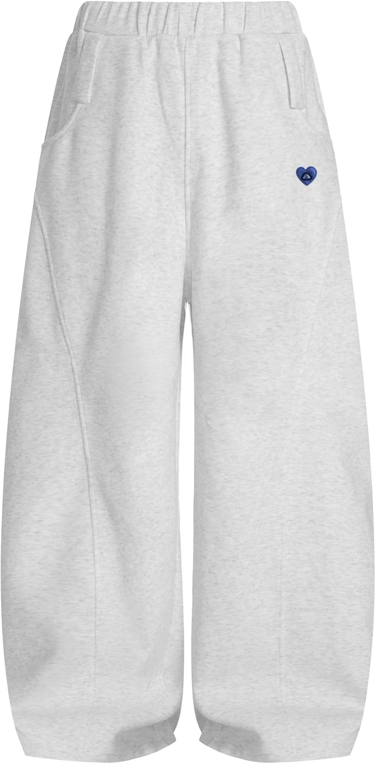 Aelfric Eden Baggy Barrel Sweatpants Women Plaid Belt Shawl Wide Leg Pants Casual Unisex Y2K Elastic Lantern Trouser Pants - Image 2