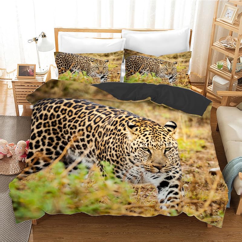 Housse de Couette 90x190 Léopard un Cadeau Personnalisé Enfant