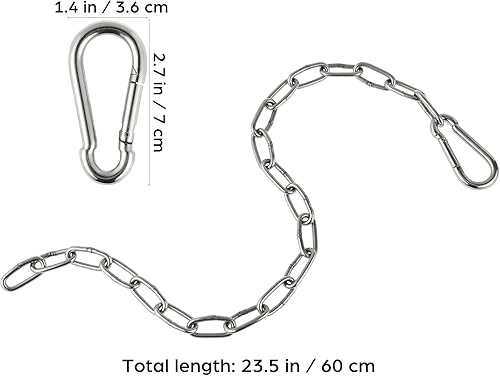 Miniatura 8 de Cadena de fitness de 23.62 pulgadas, cadena de extensión de cadena de peso, cadena de extensión para tríceps, ejercicio, peso muerto, sentadillas y