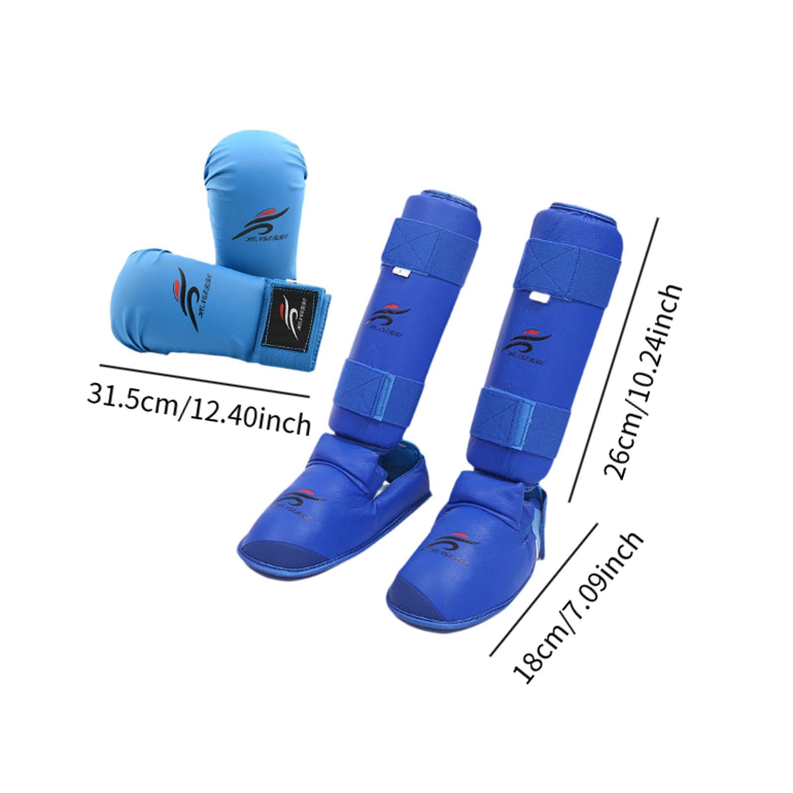 Karate Sparring Gear Set Guanti Parastinchi Forniture Allenamento Guanti da Pugno Protettivi Scarpe da Karate per MMA Taekwondo Palestra Casa
