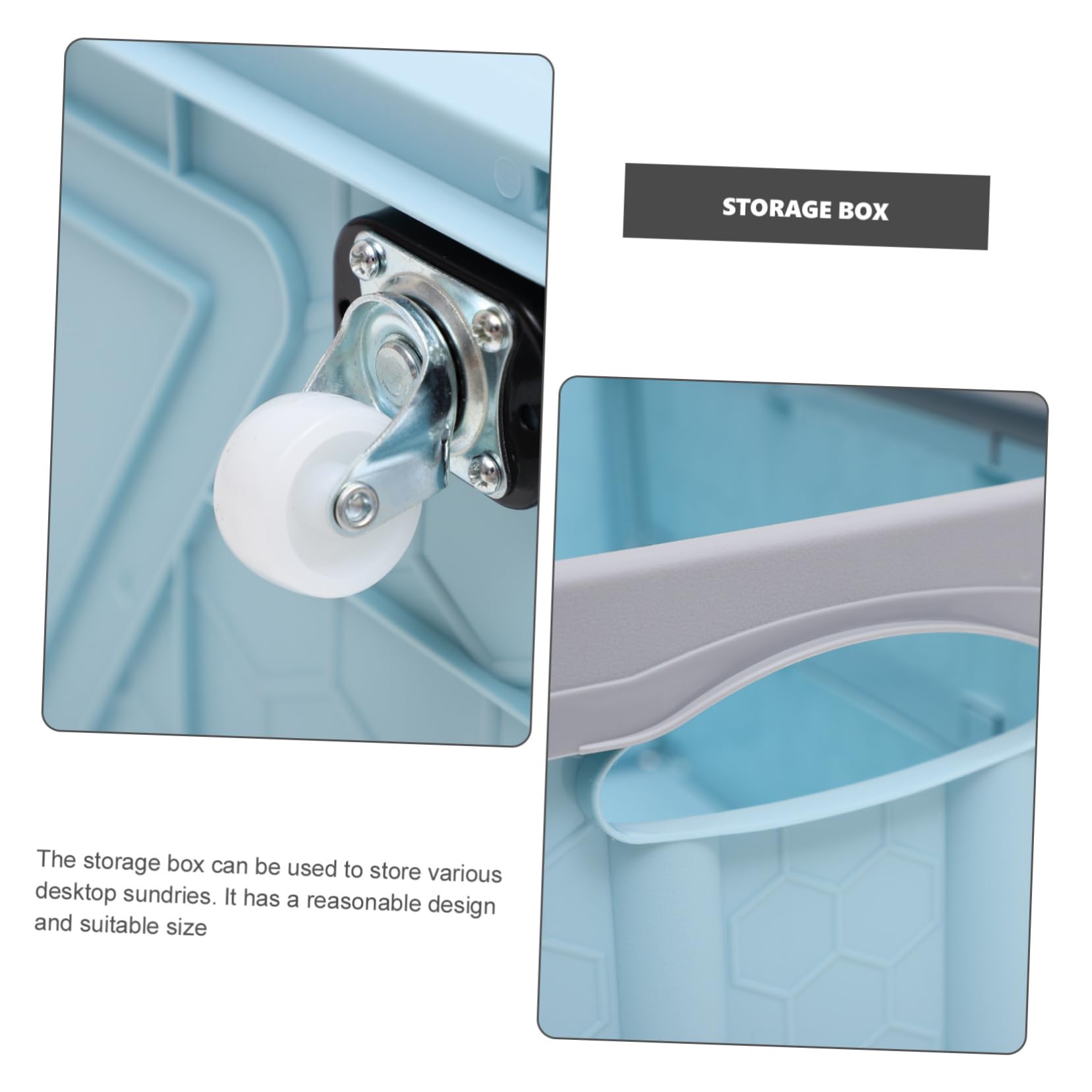 Anneome Caja de Almacenamiento de Plástico Azul y Apilable con Ruedas Gran Capacidad para Organizar Juguetes y Comestibles en Armarios o Uso Exterior