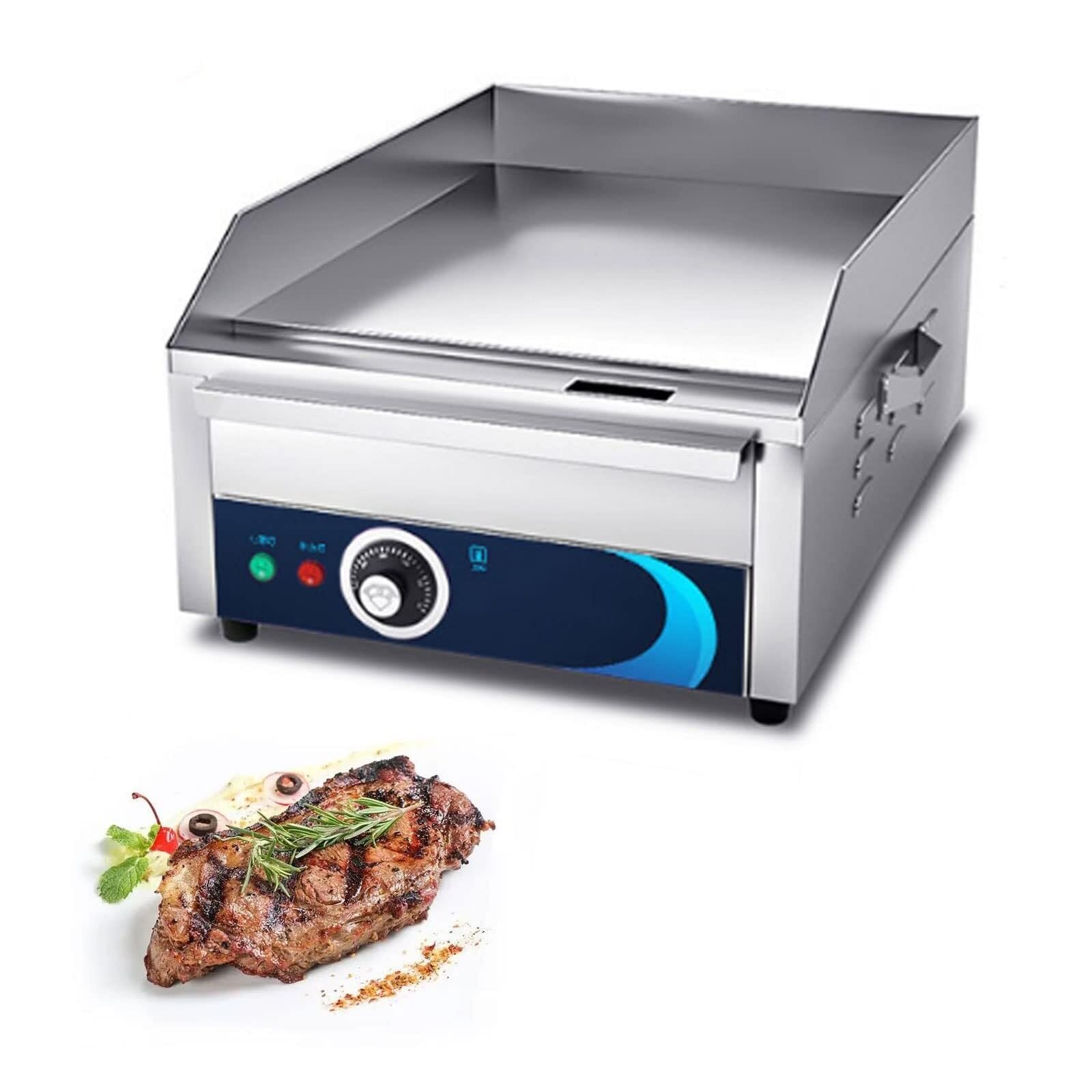 Commercial Stainless Steel Adjustable Countertop Hot Plate BBQ Grill, Large Nonstick Electric Griddle, 220-240V Efficient Cooking for Home, Barbecue, Omelette, Fried Foods