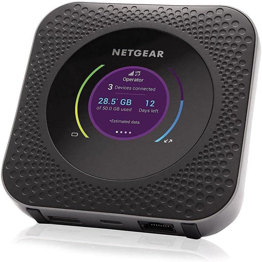NETGEAR Nighthawk M1 4G LTE WiFi Mobile Hotspot (MR1100-100NAS) – Velocidad de hasta 1 Gbps, funciona mejor con AT&T y T-Mobile, conecta hasta 20 dispositivos, red inalámbrica segura en cualquier lugar