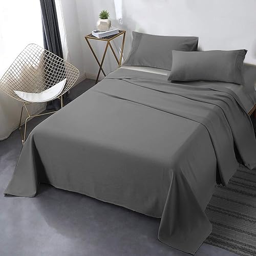 Miniatura 7 de snowhomes 800-Thread Count-4-Pcs Bed Sheets Set-100% Soft Egyptian Cotton Bedding Set Black Twin Sheets-Long Staple Cotton Bedlinen, Mattress Fits