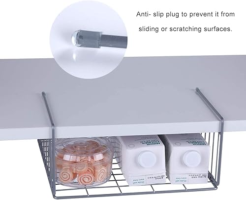 Miniatura 6 de SUFAUY Paquete de 2 cestas organizadoras para debajo del gabinete, cestas de almacenamiento colgantes de alambre de metal con capacidad para hasta