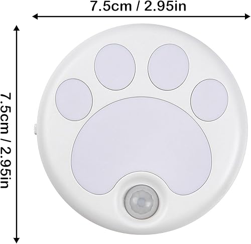 Miniatura 6 de Attivolife Luz nocturna con sensor de movimiento de pata de gato con lámpara LED magnética, recargable por USB e inalámbrica, bonita luz de pared