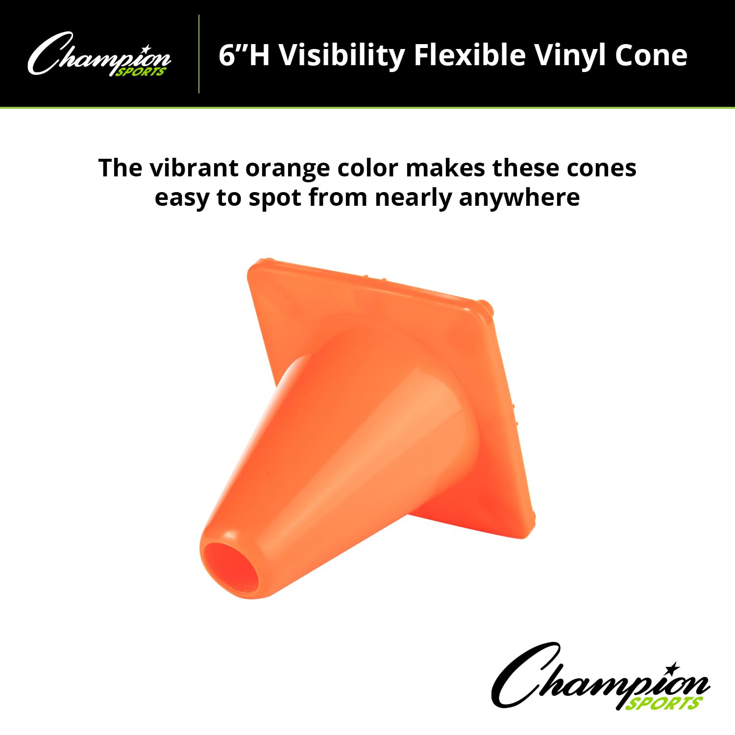 Champion Sports Hi visibilité Souple en Vinyle Cône