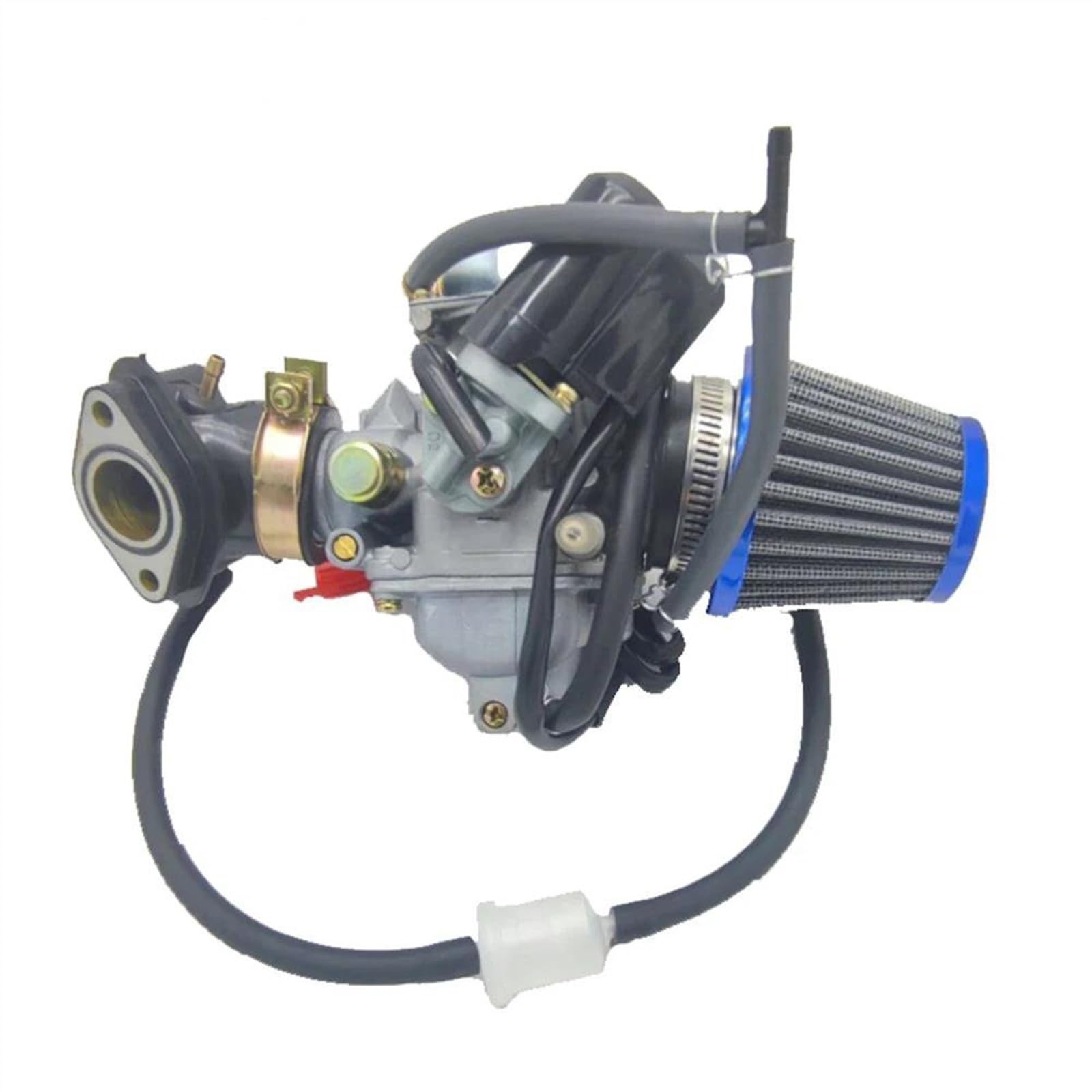 Carburador Del Motor PD24J Para ATV Go Kart Scooter 125cc PD24J Piezas Motocicleta Carburador 24 MM Para GY6 Con Colector Admisión 125cc 150cc Carb Carburetor (Size : SET)