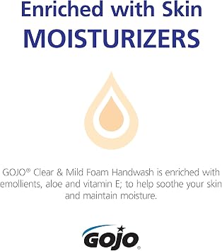 GOJO 871104 Clear & Mild Foam Hand Wash Refill, Unscented, 23.7 fl oz 700 ml, Clear, 4/Carton