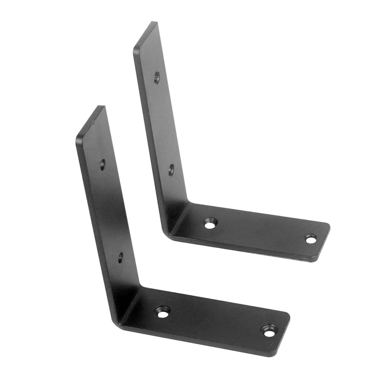 LIGUOYI Schwerlast-Konsole, 2 Stück Regalhalterung Schwarz, Metall Eisen, Rechtwinklig, 90 Grad Winkel, Robust, Ohne Brett, Küche, Bad, Wohnzimmer, Wandregalhalter, Tragkraft 200 Kg