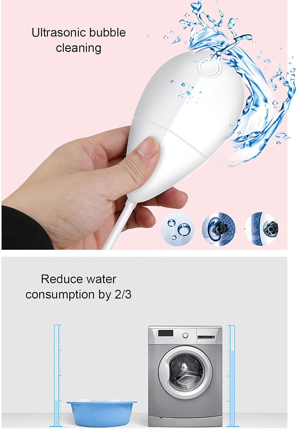 Portable Washing Machine, Ultrasonic Washing Machine, USB Powered Electric Portable Automatic Washing Device for Travel Business